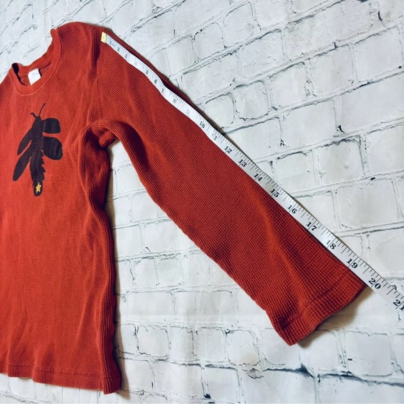 Hanna Andersson Girls Size 150 US 12 Rust Orange Cotton Thermal Top Firefly - Picture 6 of 9